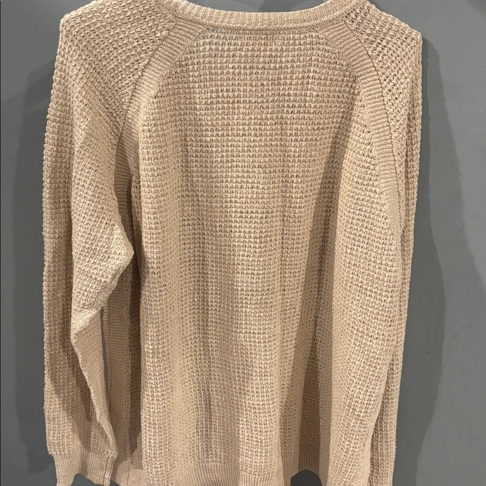 J. Crew Women's Cream waffle knit Sweater size large